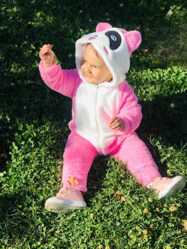 Welsoft Peluş Kız Fermuarlı Panda Bebek Uyku Tulumu - PEMBE