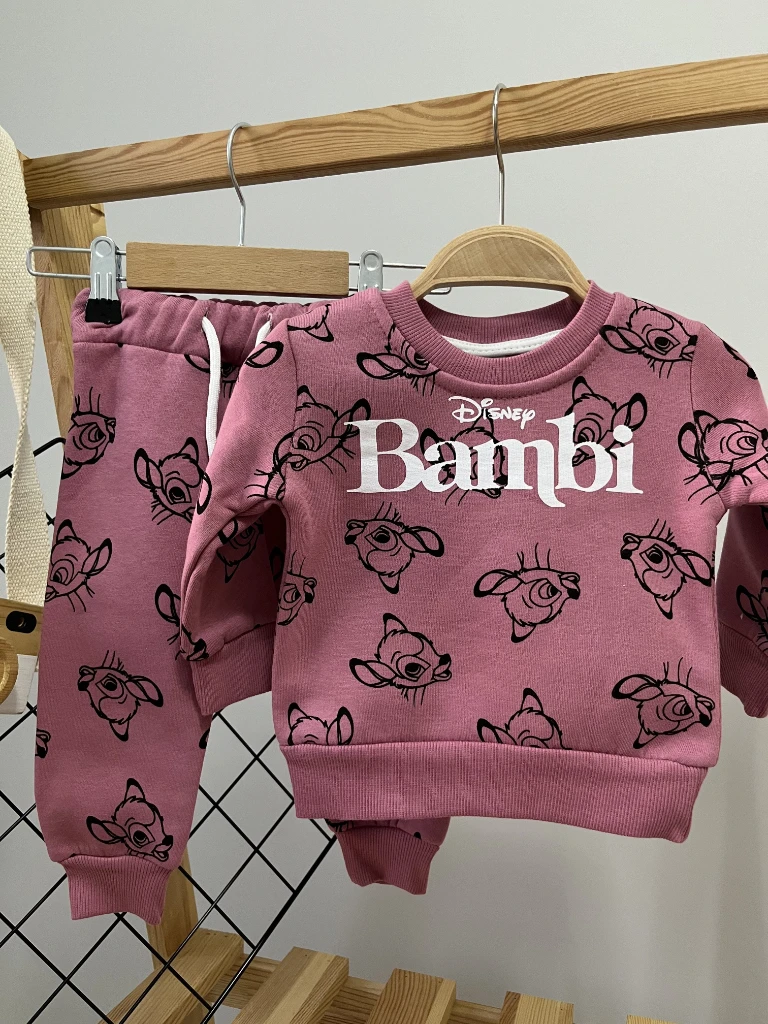 Zara Model Bambi Üç İplik Kışlık Kız Bebek/Çocuk 2'li Takım - MÜRDÜM