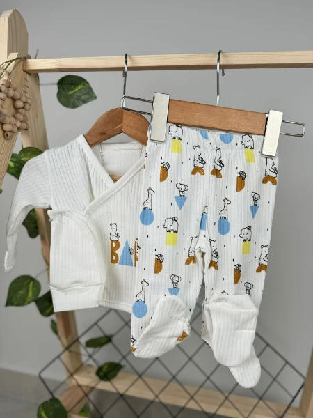 Baby Animal Desenli Yenidoğan 5'li Set - RENKLİ